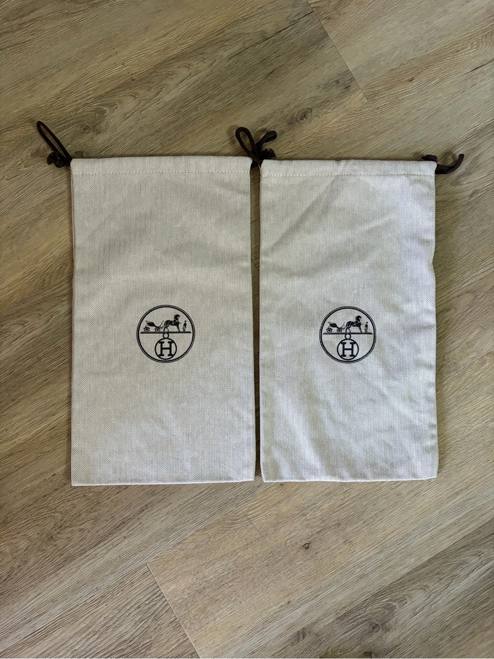 Hermès Dust Bags - Natural Canvas with Black Logo